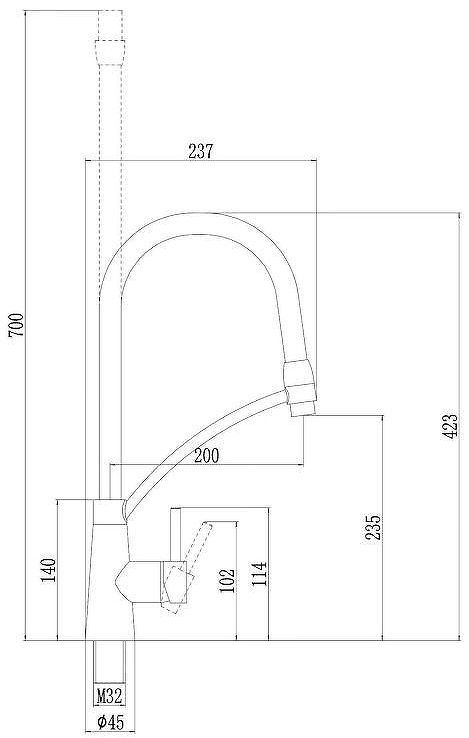 Смеситель для кухни Fmark FS8255H-02 цвет Черный Белый