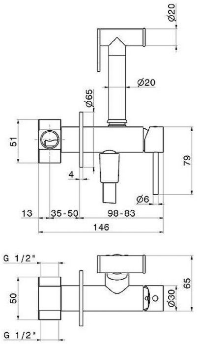 Гигиенический душ со смесителем Newform Idroscopini 886E.59.067 цвет Copper Bronze