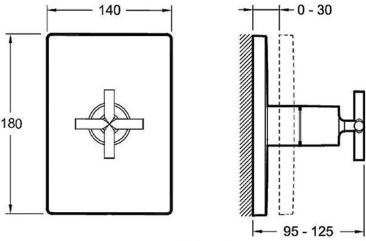 Переключатель потоков Jacob Delafon Modulo E75415-CP Хром