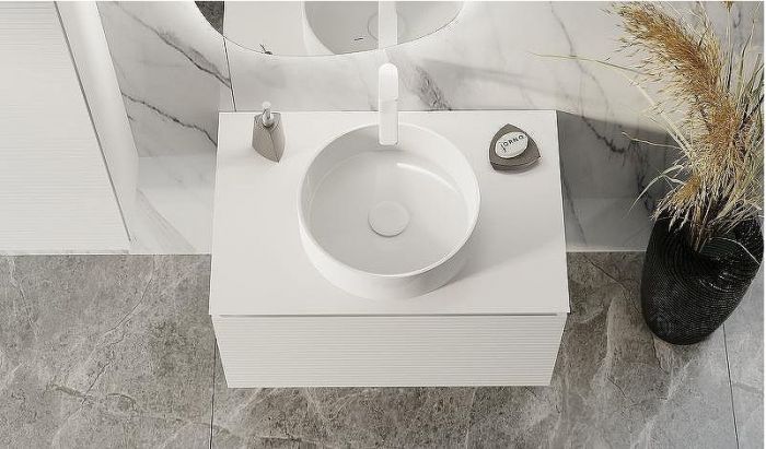 Тумба под раковину Jorno Stone 80 Stn.01.80/P/W/JR подвесная Белая