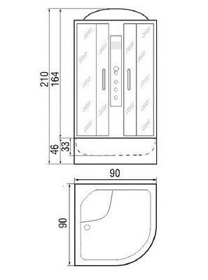Душевая кабина River Desna 90/46 TH