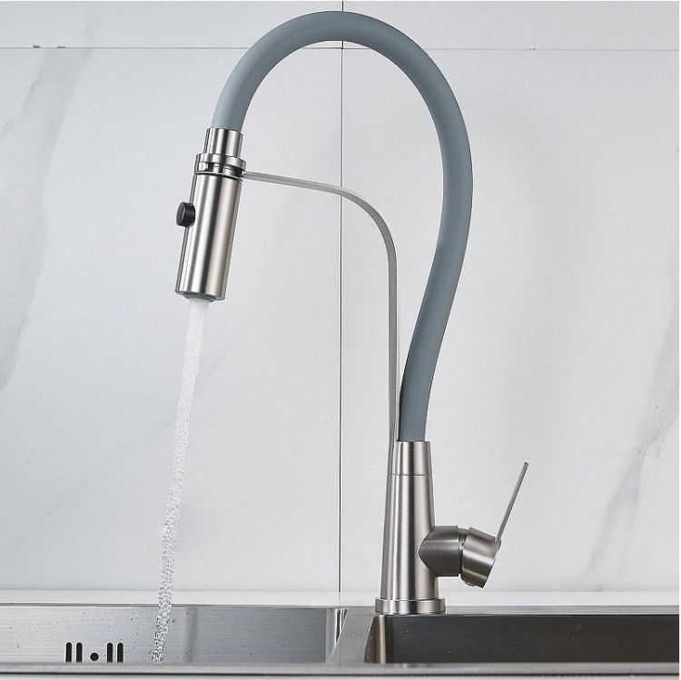 Смеситель для кухни Shevanik S943L-9 цвет Сатин Серый