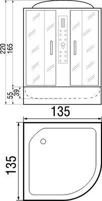 Душевая кабина River Temza 135/135/55 TH Душевая кабина River Temza 135/135/55 TH