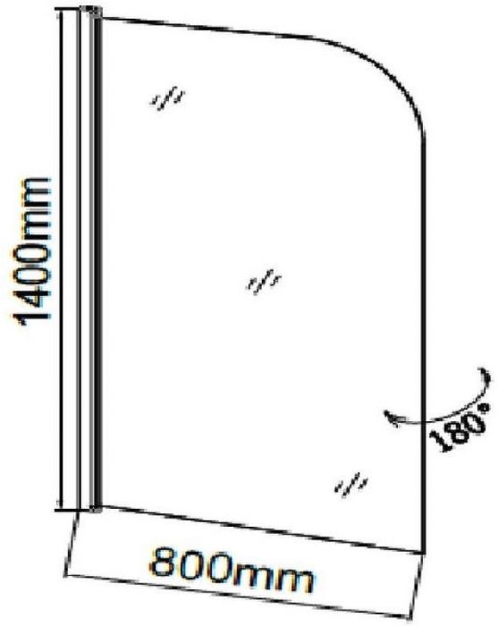 Шторка на ванну Grossman GR-100 80 Хром
