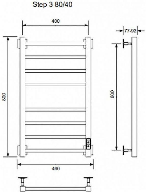 Электрический полотенцесушитель Ника Step-3 80/40 U Хром