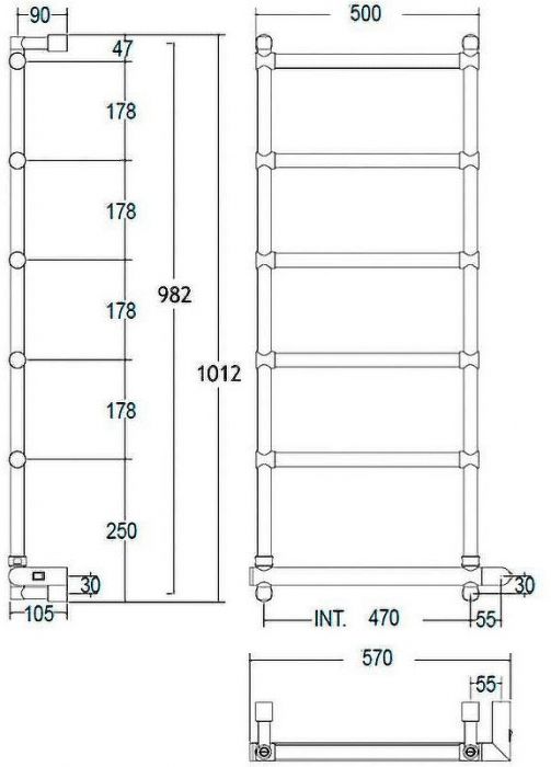 Электрический полотенцесушитель Margaroli Sole 542-6 BOX 5424706CRNB Хром