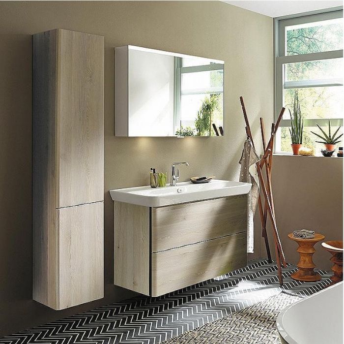 Тумба с раковиной Burgbad Iveo 120 SFEN120F2835G0161C0001*1 подвесная Дуб меринос