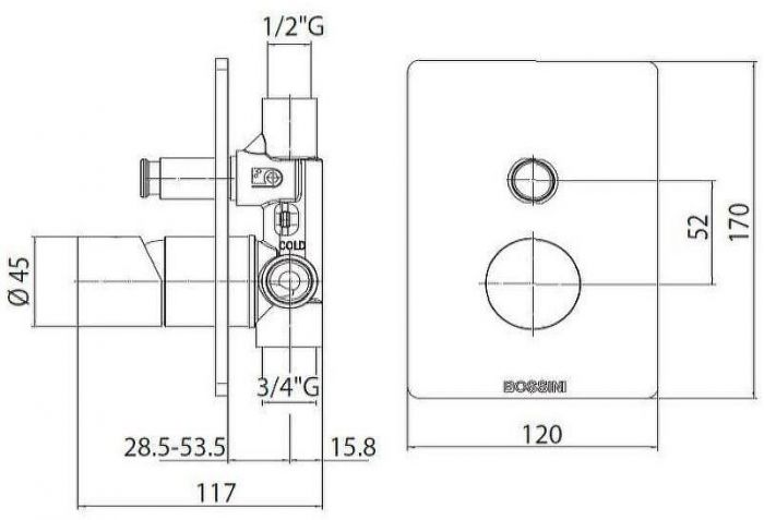 Смеситель для душа Bossini Oki Z00006.073 Черный матовый