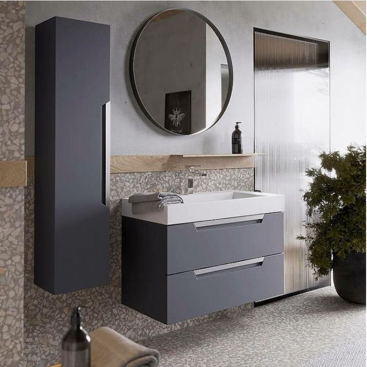 Тумба под раковину Aqwella Cube 90 CUB0109GR подвесная Серая матовая