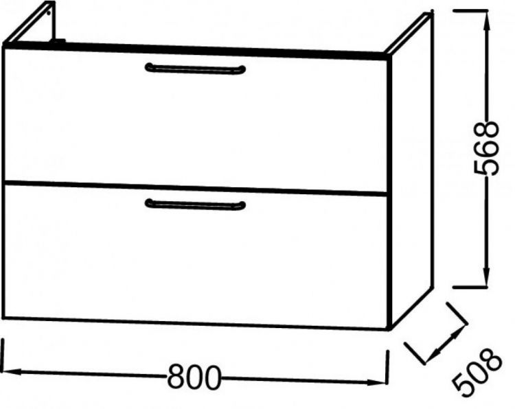 Тумба под раковину Jacob Delafon Odeon Rive Gauche 80 см EB2522-R8-E52, дуб табак Тумба под раковину Jacob Delafon Odeon Rive Gauche 80 см EB2522-R8-E52, дуб табак