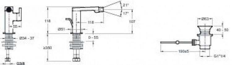 Смеситель для биде Jacob Delafon Composed E73176-CP, хром Смеситель для биде Jacob Delafon Composed E73176-CP, хром
