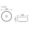 Умывальник CERAMICANOVA Element чаша накладная круглая 355 мм CN5047
