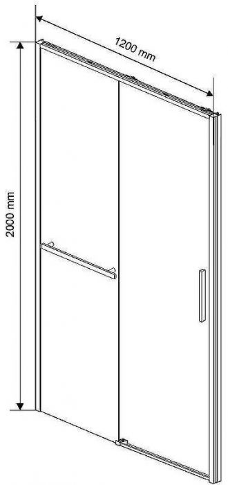 Душевая дверь Vincea Slim Soft 120 VDS-1SS120CLB профиль Черный стекло прозрачное
