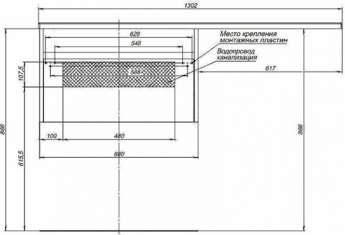 Тумба с раковиной Aquanet Токио 130 R 239218 подвесная Белая