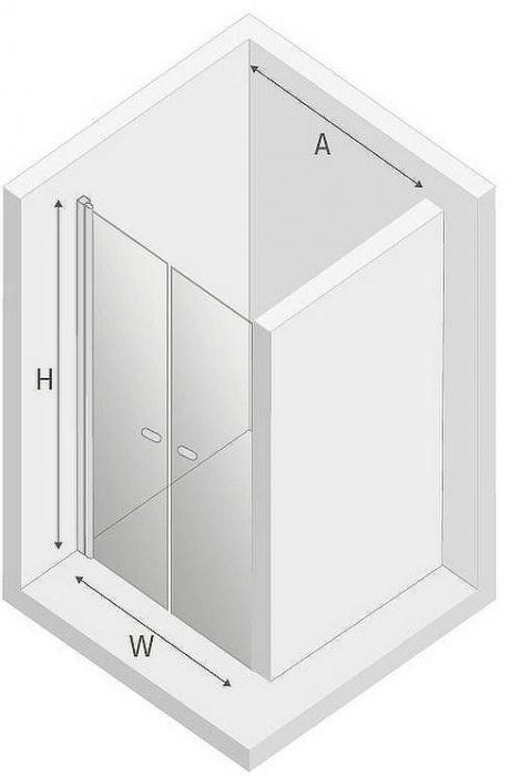 Душевая дверь New Trendy New Soleo Chrome 100 D-0126A профиль Хром стекло прозрачное