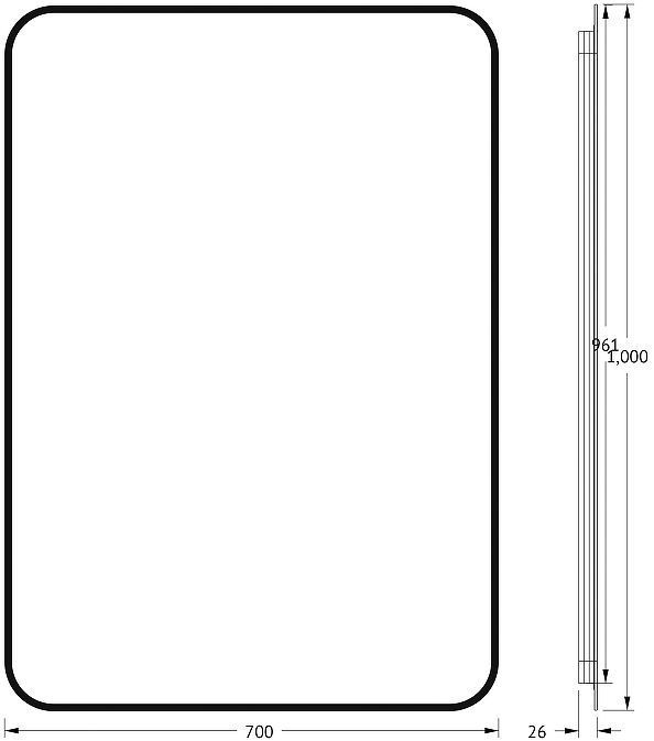 Зеркало Defesto Aura 70х100 DF 2979 с подсветкой 32W-3000K/Без выключателя/Теплый белый свет/Черная рама Зеркало Defesto Aura 70х100 DF 2979 с подсветкой 32W-3000K/Без выключателя/Теплый белый свет/Черная рама