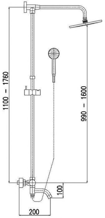 Душевая система Rav Slezak Termostat TRM88.5/5 с термостатом Хром