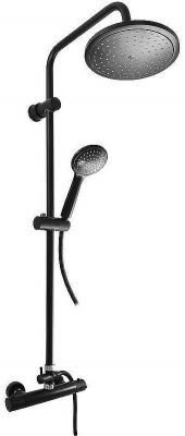 Душевая система Rav Slezak Termostat TRM81.5/3CMATC с термостатом Черный матовый Хром