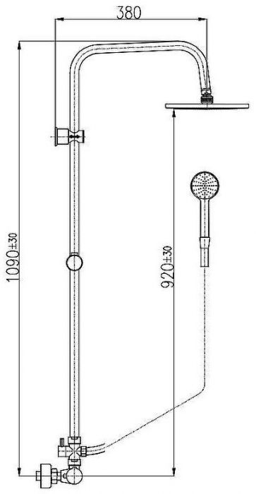 Душевая система Rav Slezak Termostat TRM81.5/3CMATC с термостатом Черный матовый Хром