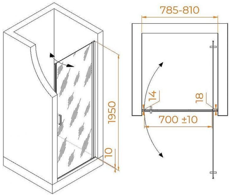 Душевая дверь RGW Leipzig LE-003 80 351200308-21 профиль Хром стекло матовое Душевая дверь RGW Leipzig LE-003 80 351200308-21 профиль Хром стекло матовое