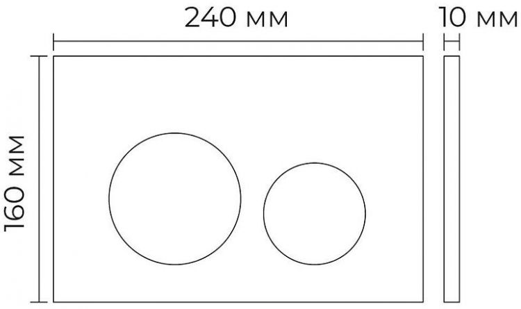 Клавиша смыва Terminus 62K24х16V цвет Вороненая сталь