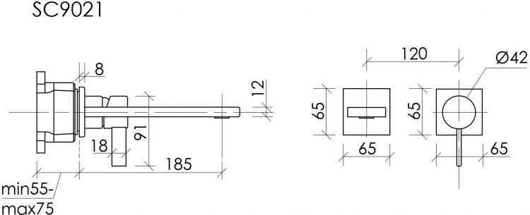 Смеситель для раковины SANCOS Linn c внутренней частью, хром, SC9021CH