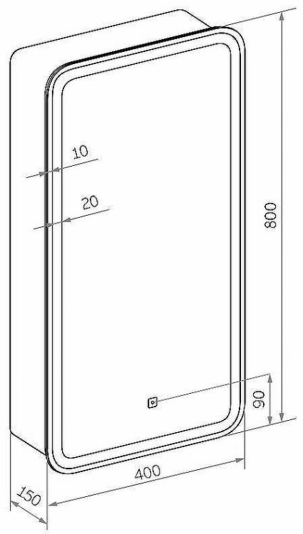 Зеркальный шкаф Континент Elliott LED 40 L МВК058 с подсветкой Белый