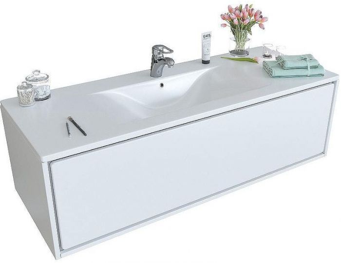 Тумба с раковиной SanVit Бруно-1 90 kbruno190w подвесная Белая глянцевая