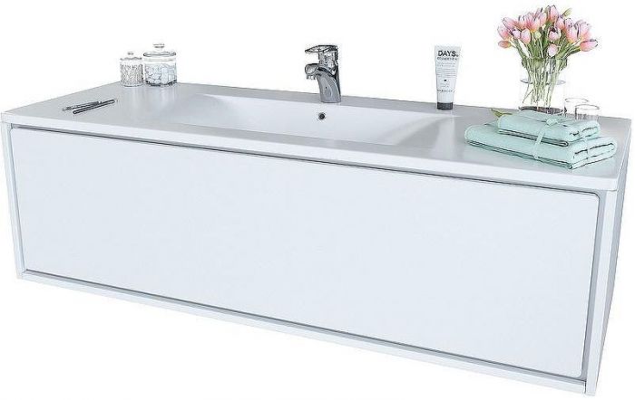 Тумба с раковиной SanVit Бруно-1 90 kbruno190w подвесная Белая глянцевая