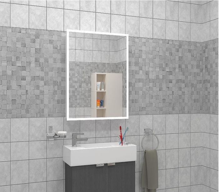 Зеркальный шкаф Континент Reflex LED 50 МВК127 с подсветкой Белый