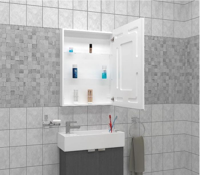 Зеркальный шкаф Континент Reflex LED 50 МВК127 с подсветкой Белый