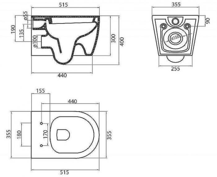 Унитаз BelBagno Marino BB105CHR/BB105SC подвесной с сиденьем Микролифт