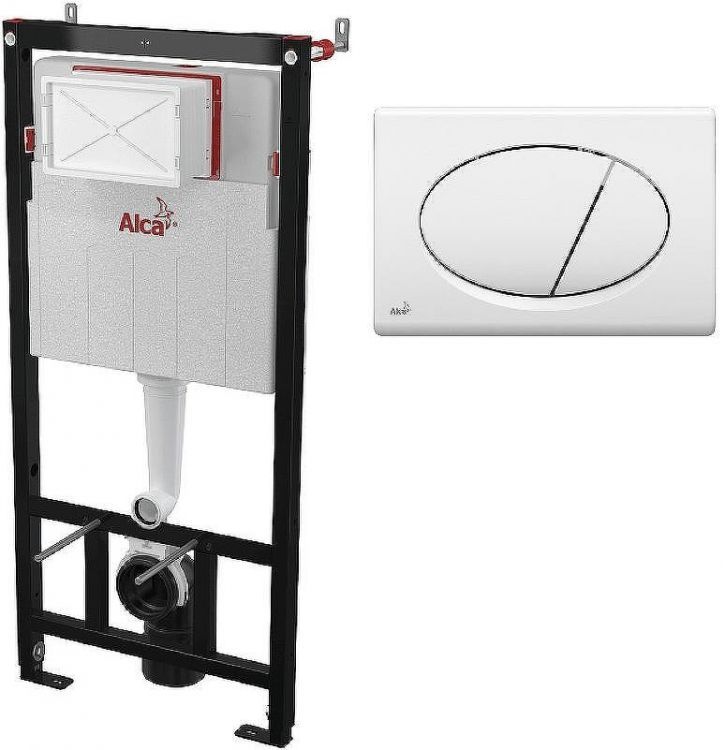 Инсталляция Alcaplast Sadromodul AM101/1120-3:1 RU M70-0001 для унитаза с Белой клавишей смыва