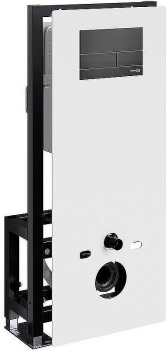 Инсталляция WasserKRAFT Glan 66TLT.010.ME.WH.MB04 для унитаза Белое стекло с Черной матовой клавишей смыва