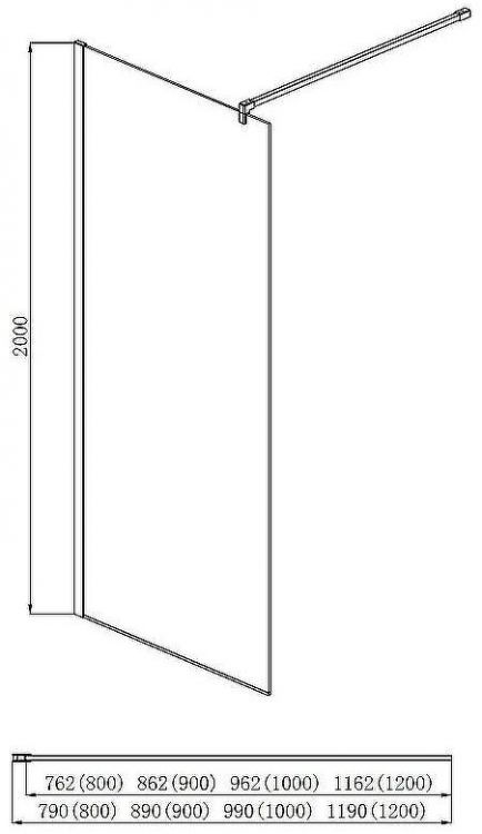 Душевая перегородка Aquatek 100 AQ WIW 10020CH профиль Хром стекло прозрачное