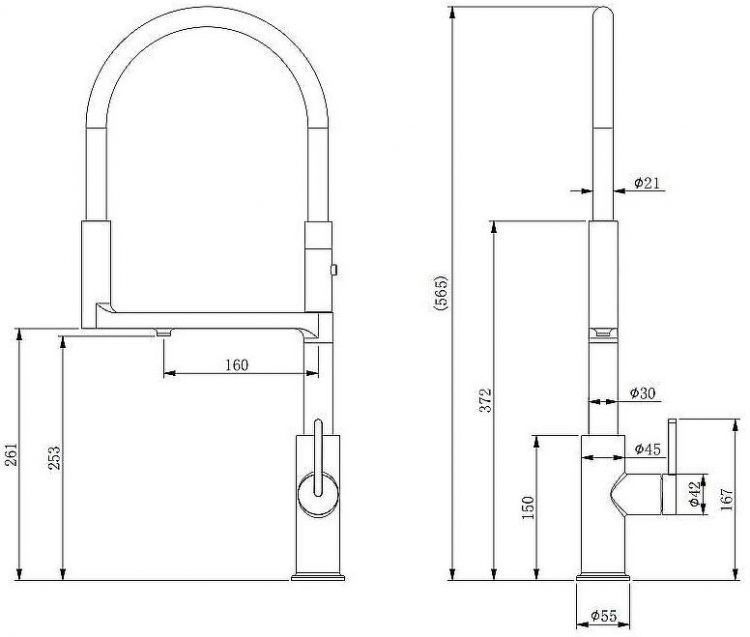Смеситель для кухни Paulmark Tornado To213402-CR Хром Черный Смеситель для кухни Paulmark Tornado To213402-CR Хром Черный