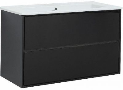 Тумба под раковину Aquanet Милан 105 316690 подвесная Черный глянец