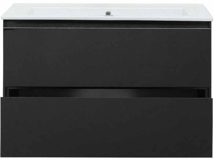 Тумба под раковину Aquanet Милан 105 316690 подвесная Черный глянец