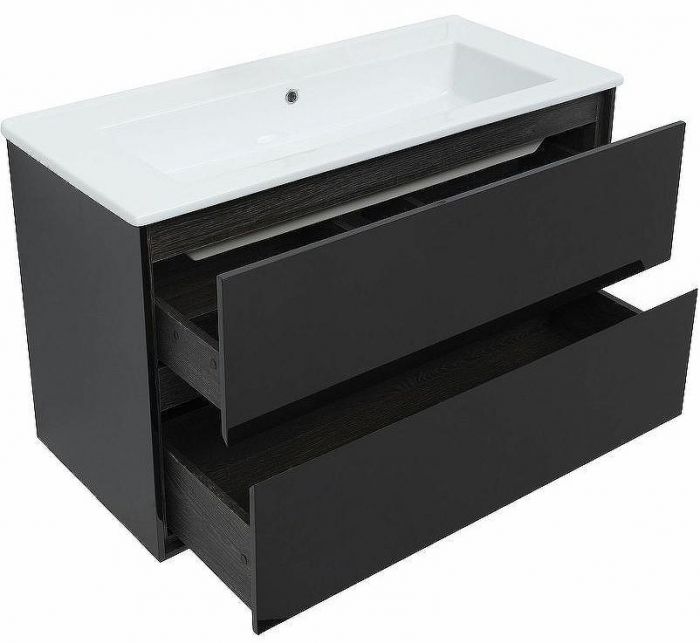 Тумба под раковину Aquanet Милан 105 316690 подвесная Черный глянец