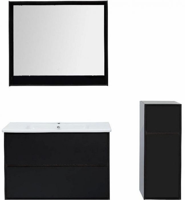 Тумба под раковину Aquanet Милан 105 316690 подвесная Черный глянец