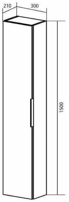 Шкаф пенал 1MarKa Lina 30П У92898 подвесной Mirror