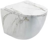 Унитаз SantiLine SL-5005MRB подвесной Белый мрамор с сиденьем Микролифт