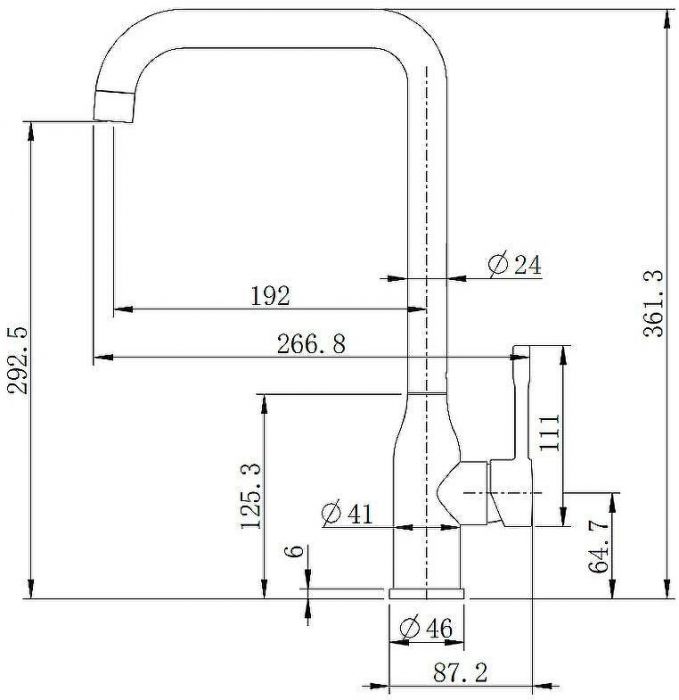 Смеситель для кухни Splenka S206.40.09 Графит матовый