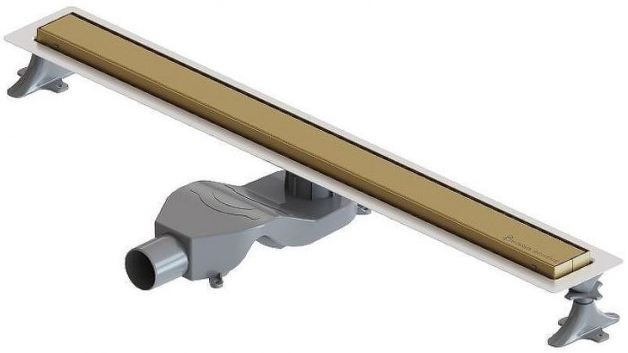 Душевой лоток Boheme Premium Linear 80 982-80-MG с решеткой Золото матовое