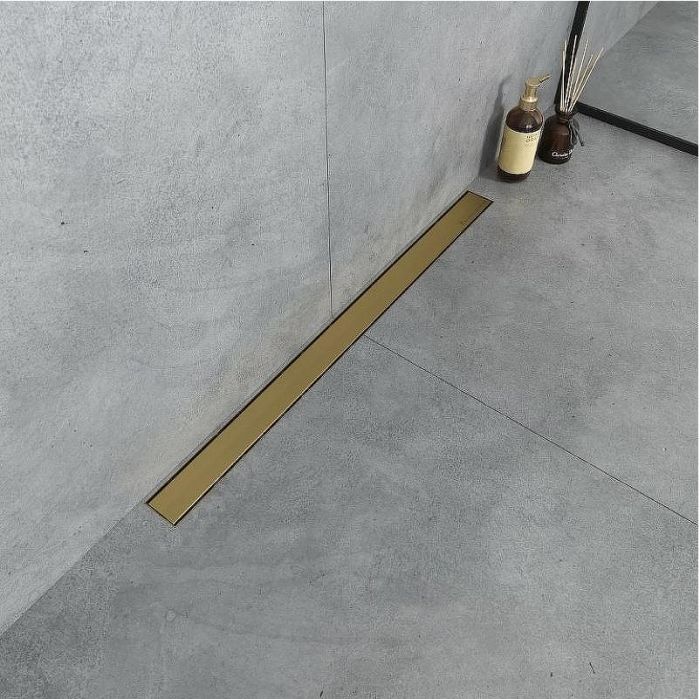 Душевой лоток Boheme Premium Linear 80 982-80-MG с решеткой Золото матовое