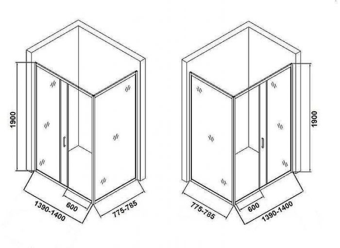 Душевой уголок Orange 140x80 E23-14080TCR профиль Хром стекло прозрачное