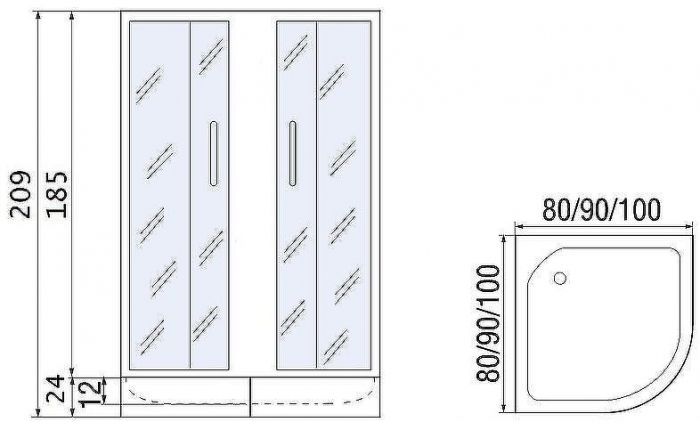 Душевой уголок River Don XL 90x90 MT 10000008317 с поддоном