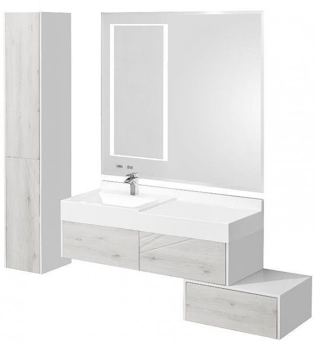 Тумба Aquaton Сакура 60 1A220403SKW80 подвесная Ольха наварра Белый глянец