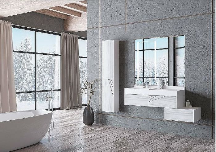 Тумба Aquaton Сакура 60 1A220403SKW80 подвесная Ольха наварра Белый глянец