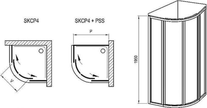 Душевой уголок Ravak Supernova SKCP4-80 80x80 3114OU02Z1 профиль Сатин стекло Transparent
